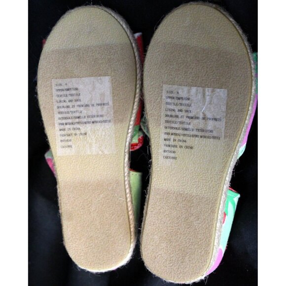 2013 Gymboree Strawberry Sweetheart Espadrille Sandals sz 7 Summer Bow Easy On - Picture 5 of 6